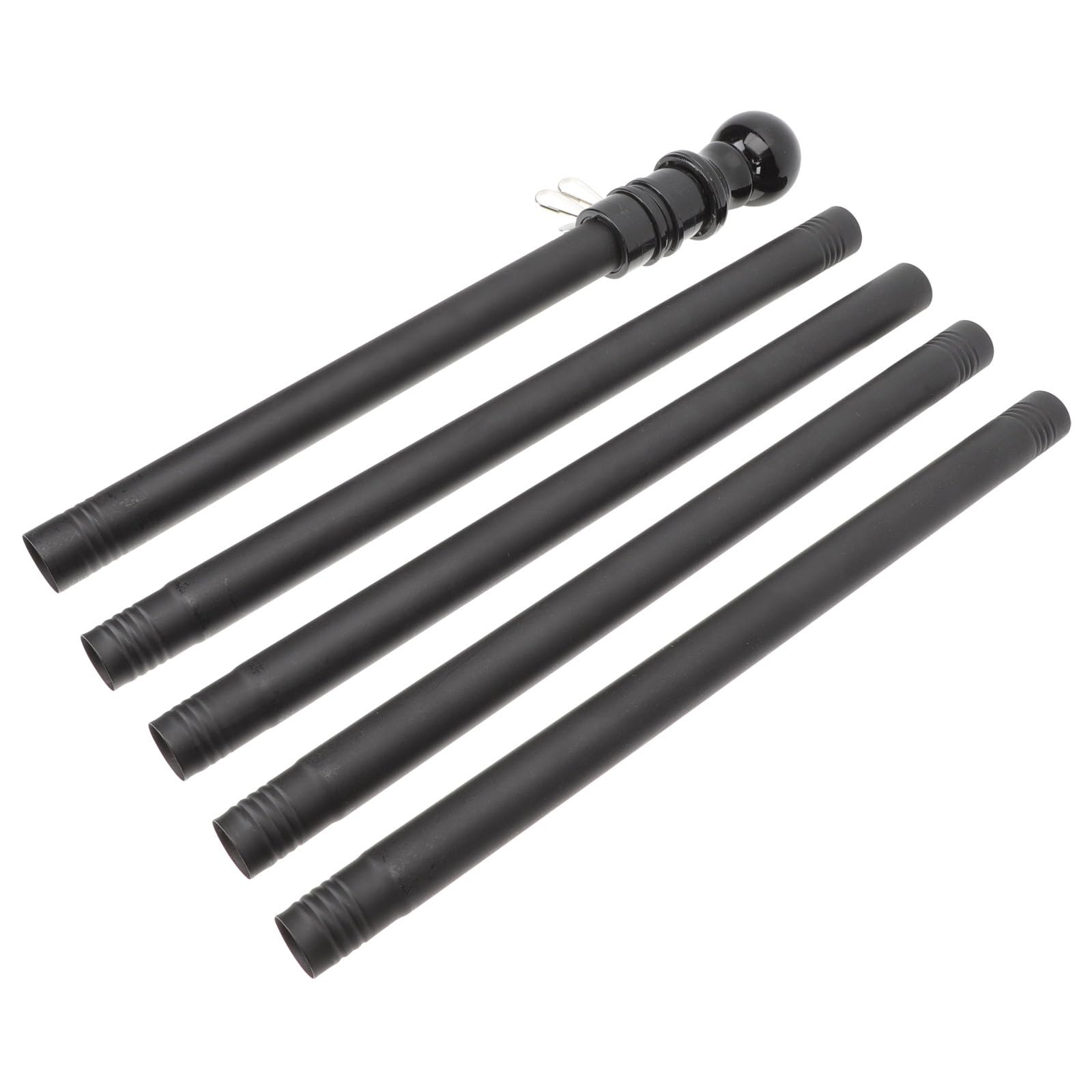 Mât de drapeau extérieur noir 1,8 M acier inoxydable pour jardin
