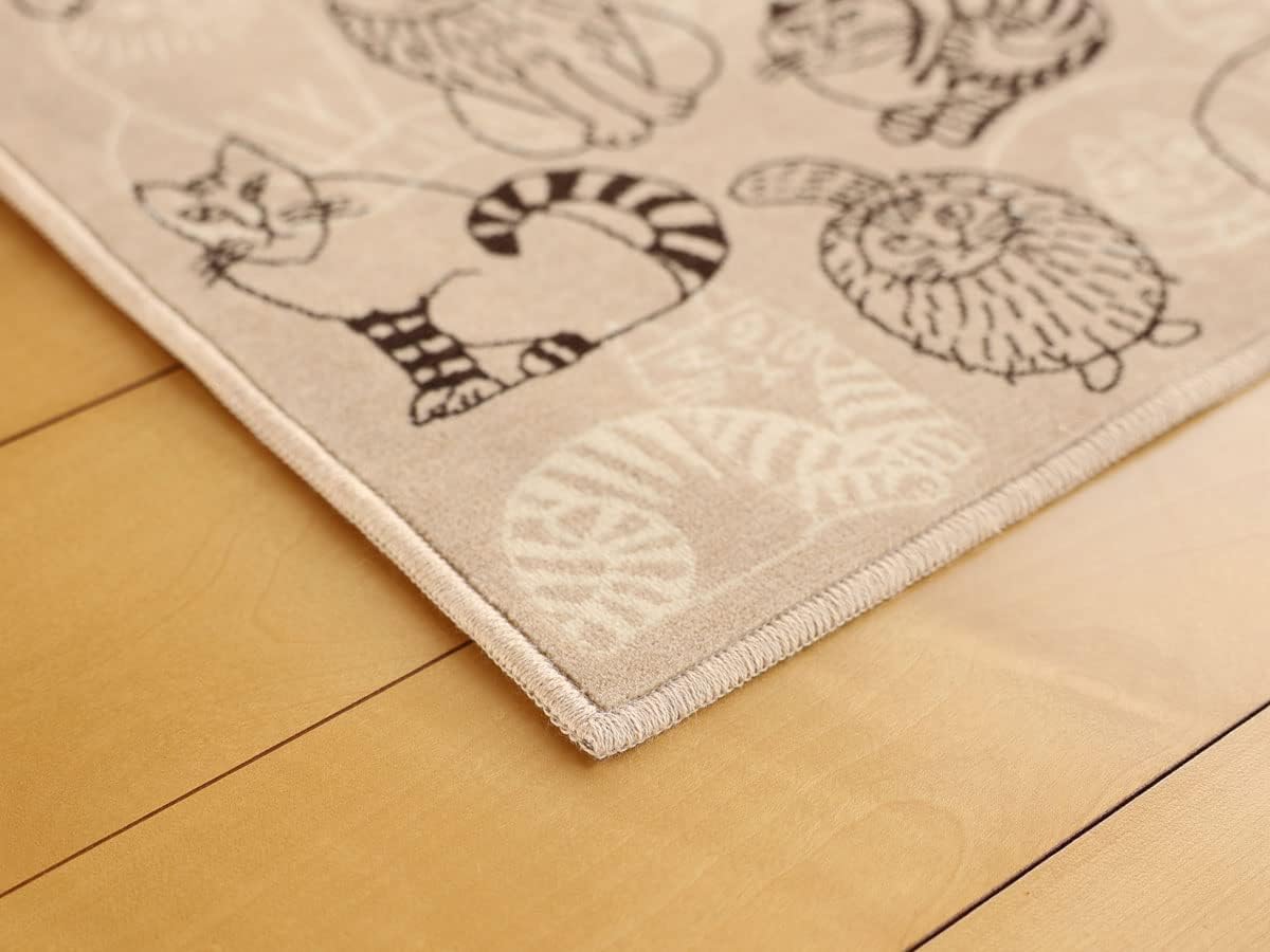 リサ・ラーソン インテリアマット スケッチねこたち 60×120cm/ベージュ