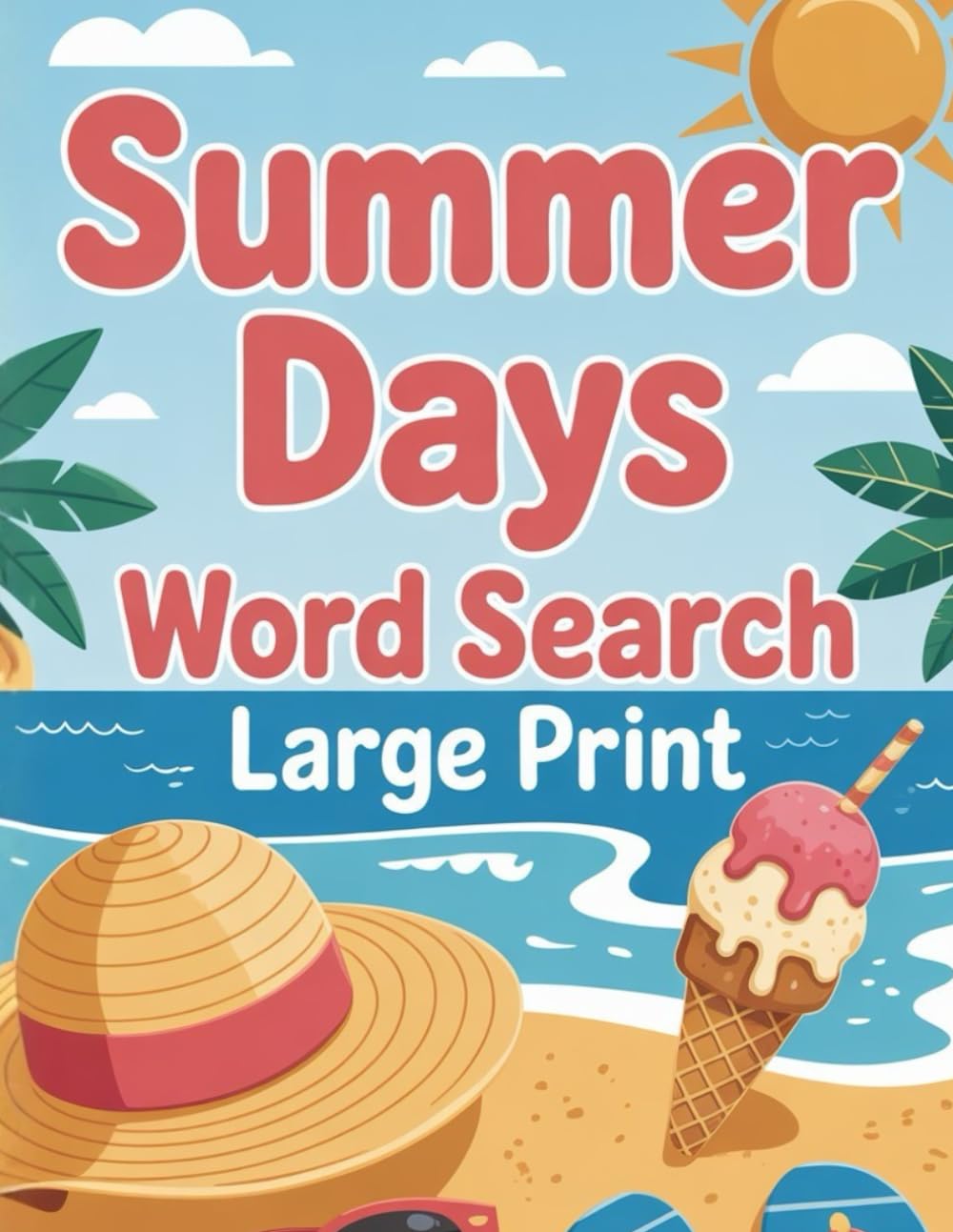 Summer Days Word Search Large Print: Relaxing Seasonal Puzzles with Beaches, Vacations, Sunshine, and Summertime Words