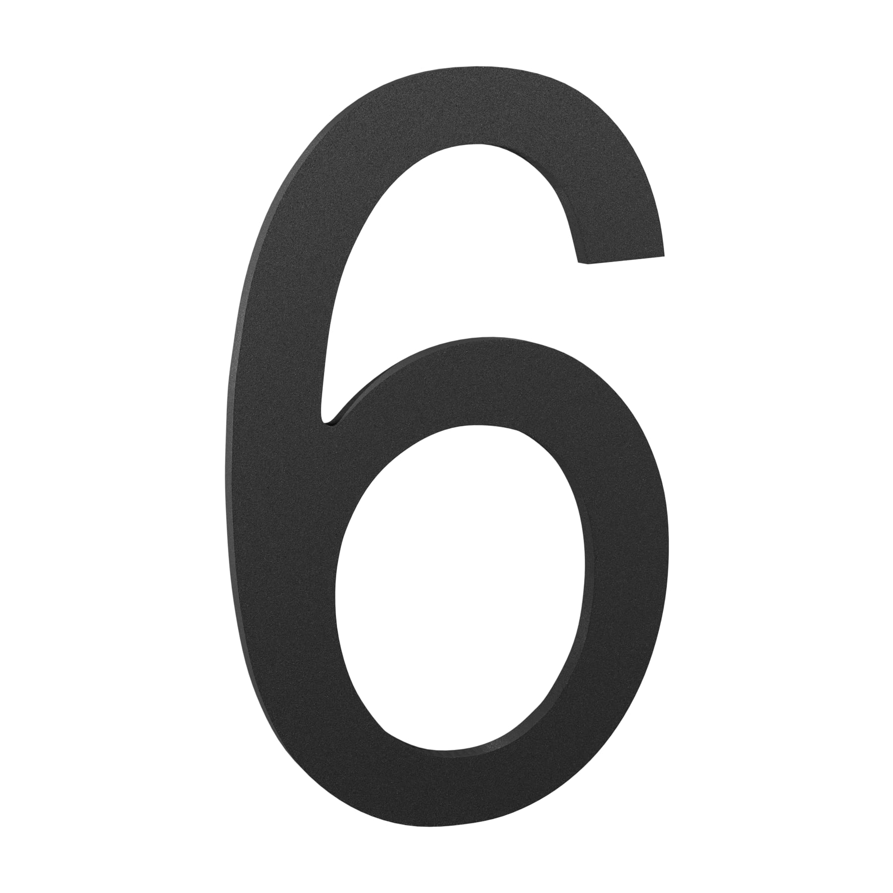 COBATA House Numbers- 6 Inch Floating Stainless Steel Modern Home Address Number/ Black Number 6