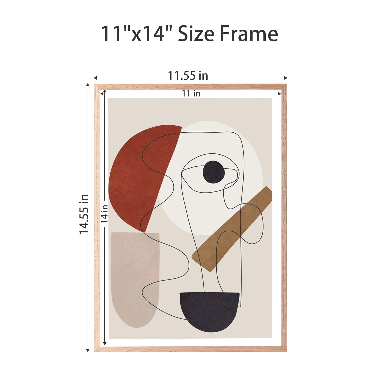 LYYYXGYP 11x14 Picture Frame Set of 3 Wooden Photo Frame Natural Solid Oak Wood Beige Poster Frame with Plexiglass for Art Gallery Wall Collage Decor