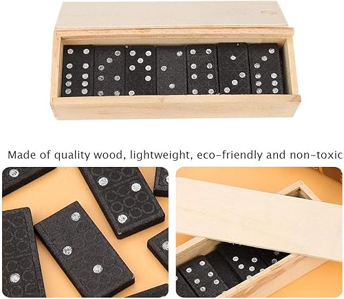 Miniatura 6 de Juego de dominó de madera de 28 piezas, juego de mesa de aprendizaje interesante, tarjetas de madera, juego de juguete educativo para niños pequeños