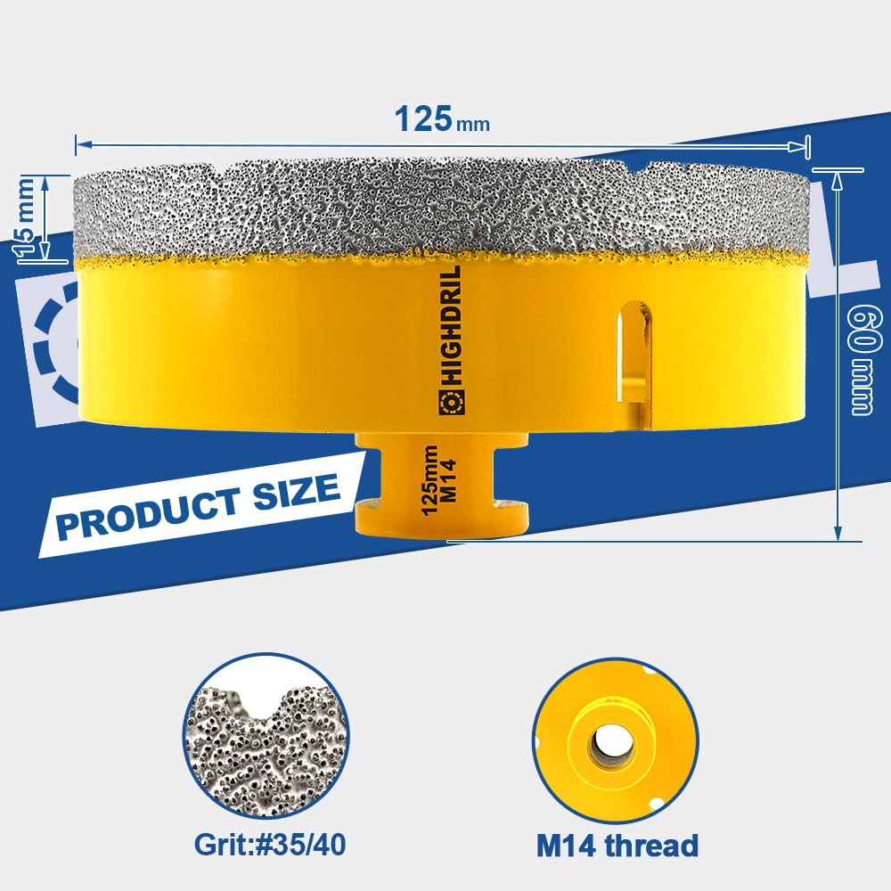 Zwart 50mm Vacuümgesoldeerde Diamantboor Kernbits Boren Gatenzaag