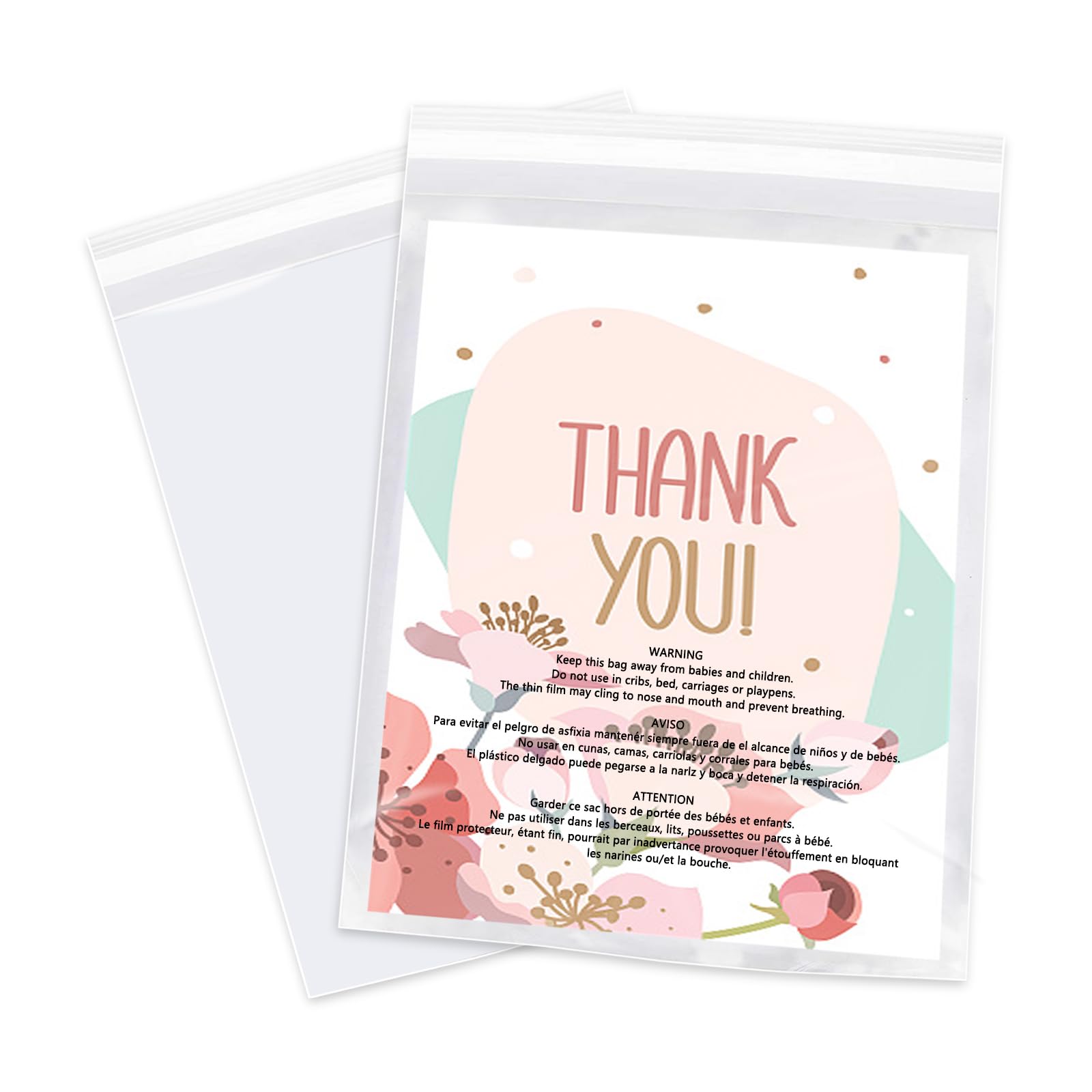 WEPOLY - 6" x 9" (200 Count) - Clear Poly Bags with Suffocation Warning Self Seal for Packaging, Shirts, Clothing & FBA - Permanent Adhesive