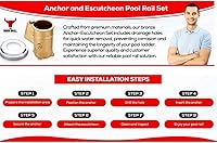 Vista 7 de Juego de anclaje y escudo de riel de piscina de latón – Paquete de 2 anclajes enterrados con profundidad de 4 pulgadas – Se adapta a tubos