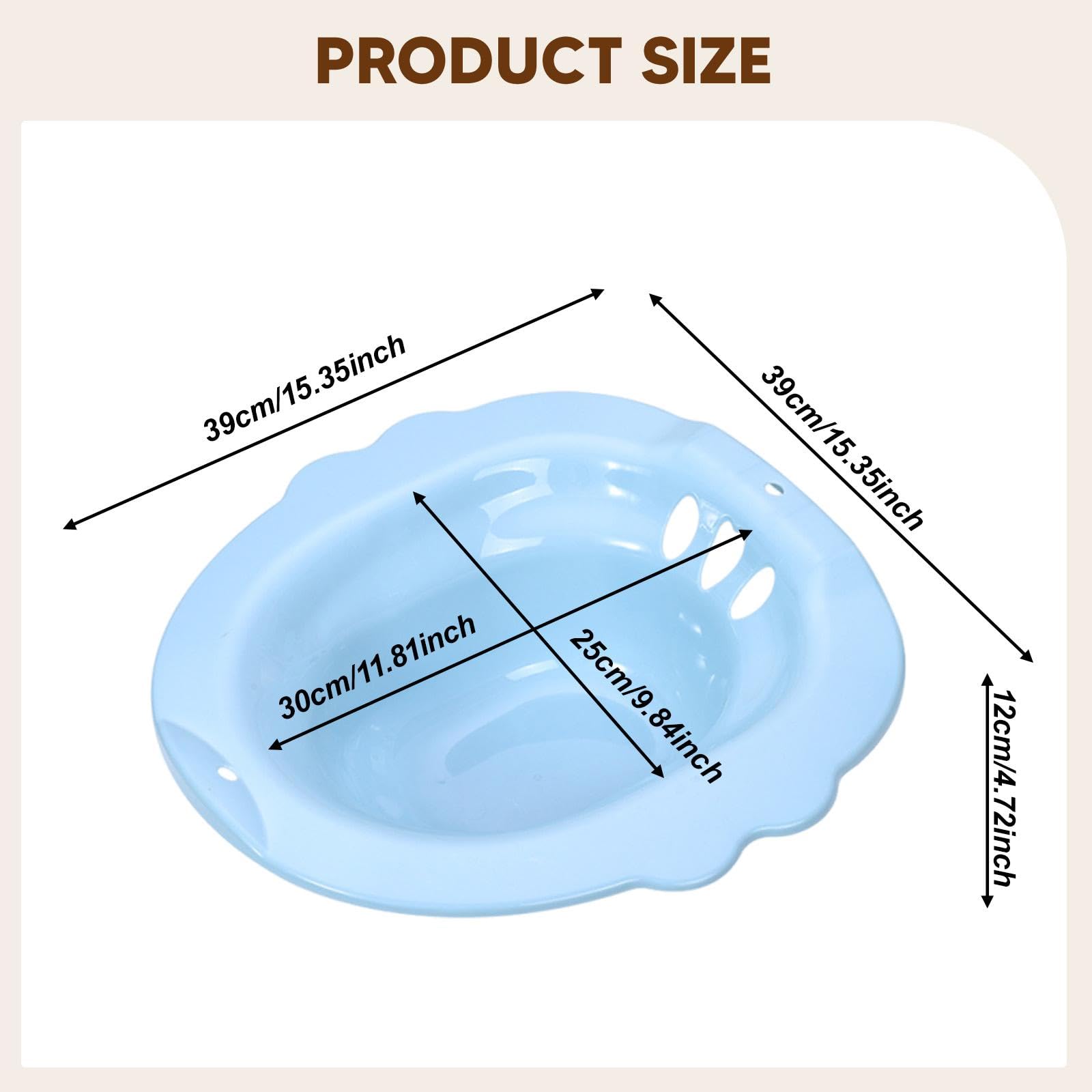 Amagogo Vasca da Bagno per WC con Bidet per Donne anziane, Senza Bisogno di accovacciarsi, Vasca da Bagno vaginale Portatile Universale, da per l'anca, Blu
