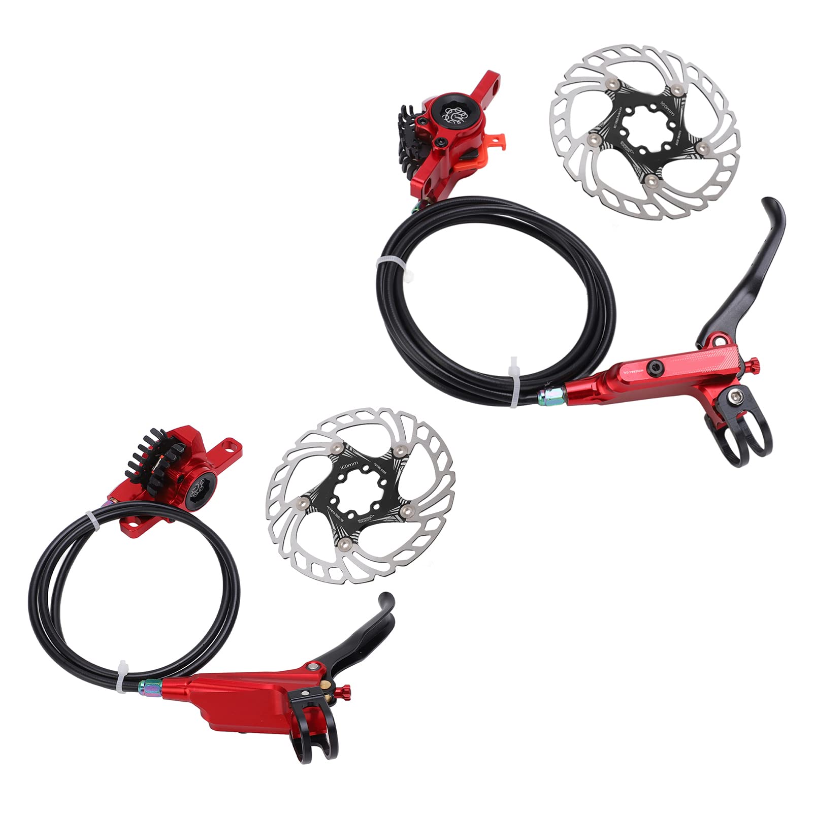 Disco di raffreddamento del freno della bicicletta Rotore di ghiaccio galleggiante Freno a disco idraulico frenante forte per mountain bike Bici da strada Lega di alluminio 160 mm (Rossa)