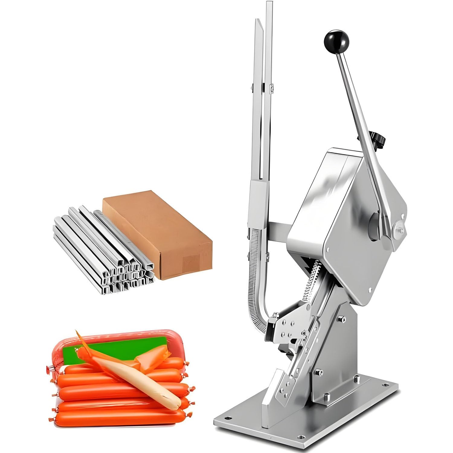 JKJZSALJ Sausage Clipper Machine With 150Pcs Clip Capacity And 4000 U-Shape Clips For Supermarkets Meat Processing Plants,Machine+U506Y