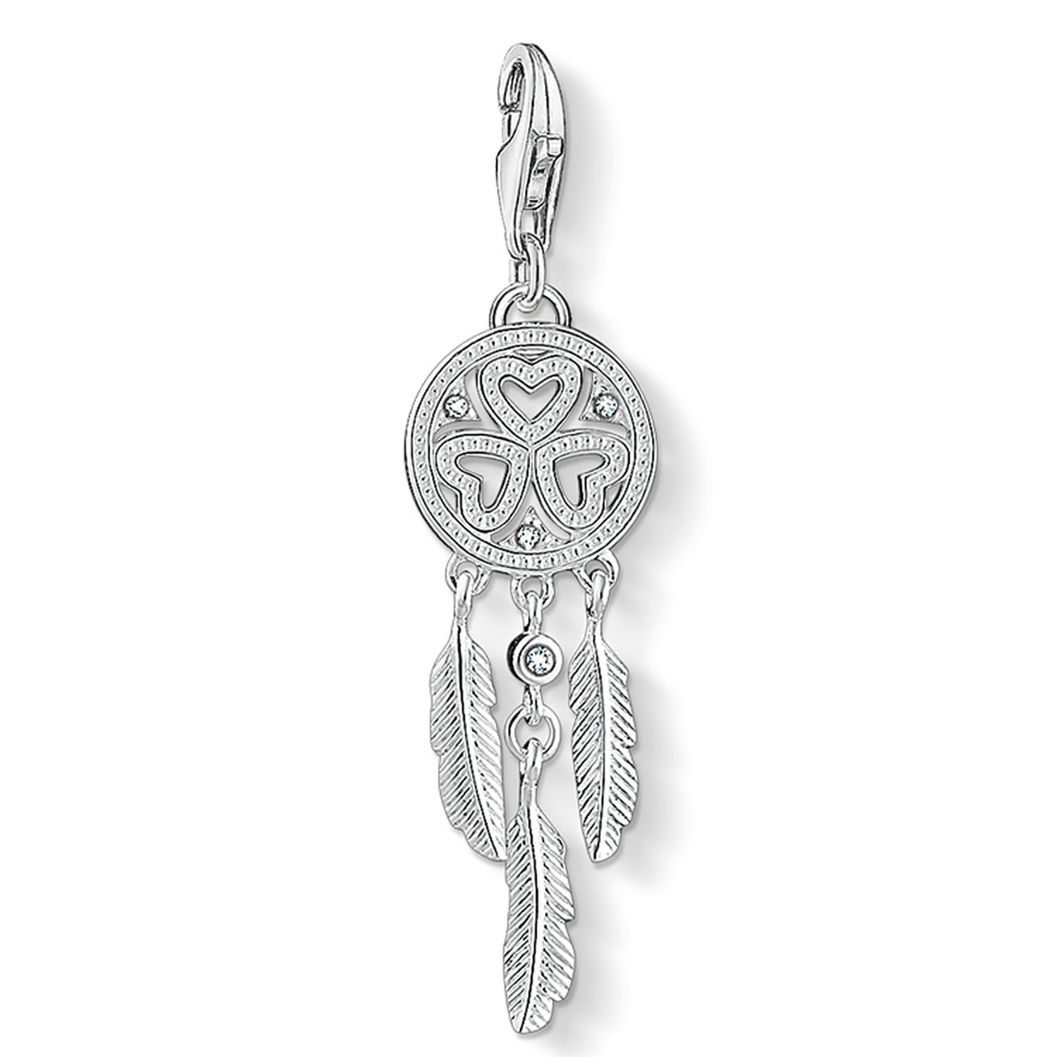 THOMAS SABO Charm-Enhänger Flügelherz weße Stene, 0626-051-14, mt
