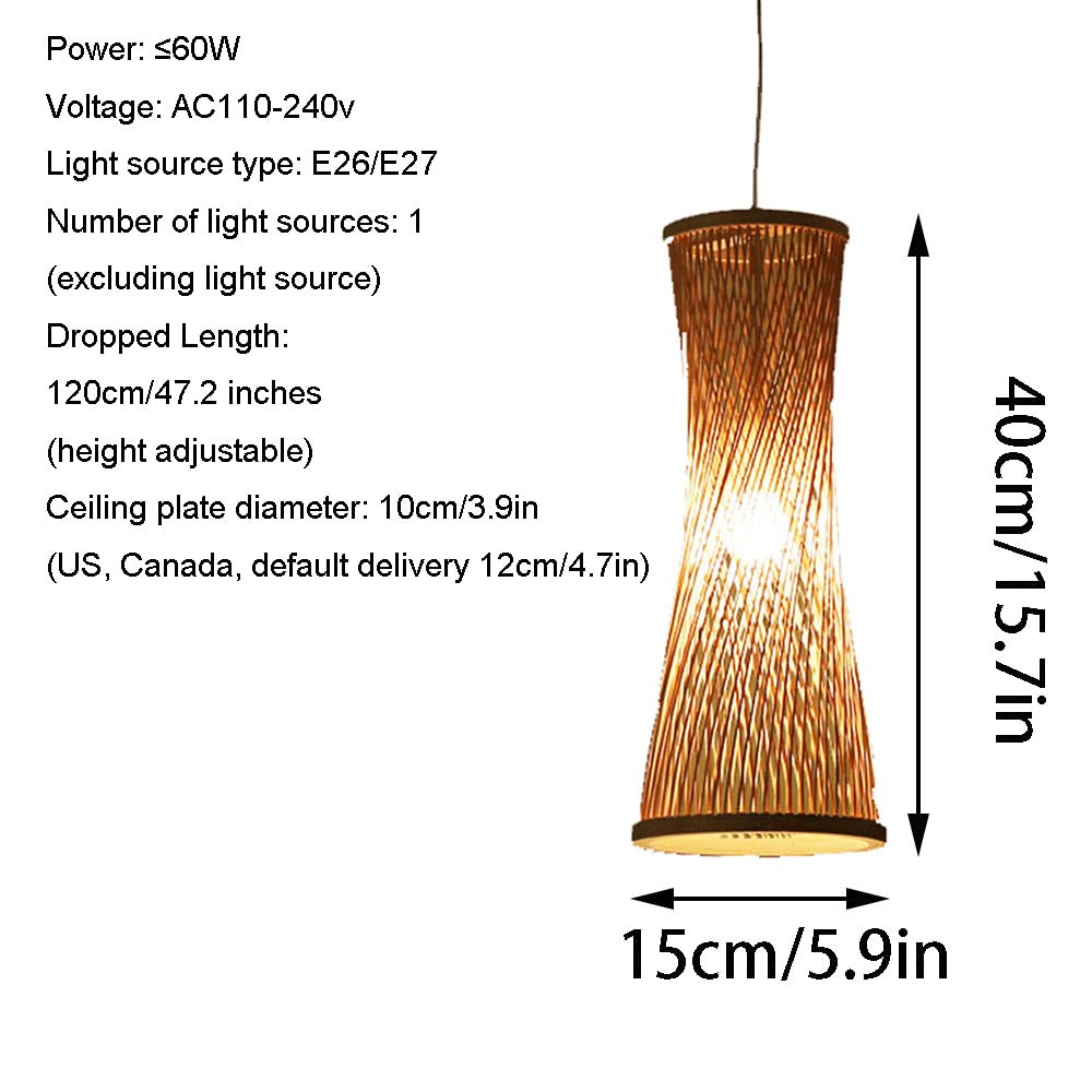 Pojedyncze Lampy Wiszące Ręcznie Wykonane Oprawy Oświetleniowe Lampa Wisząca Cylindryczna Drewniane Lampa Sufitowa Dekoracyjna Wiejska Naturalna Lampa Do Sypialni Przedpokój