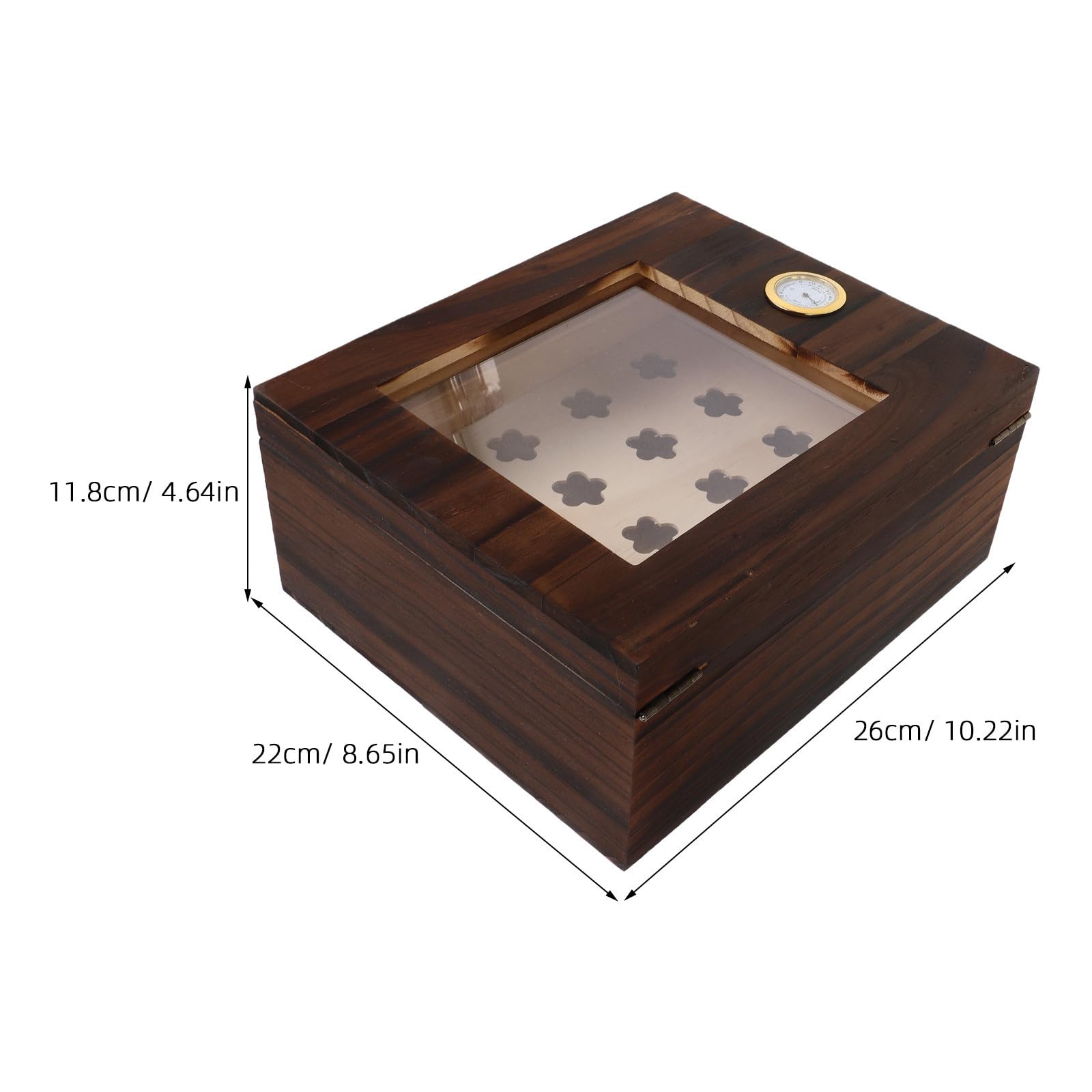 Humidor con Divisore Interno per Sigari in Legno con Igrometro e Umidificatore Portatile, Doppio Strato e Conservazione Organizzata per Uso Viaggio
