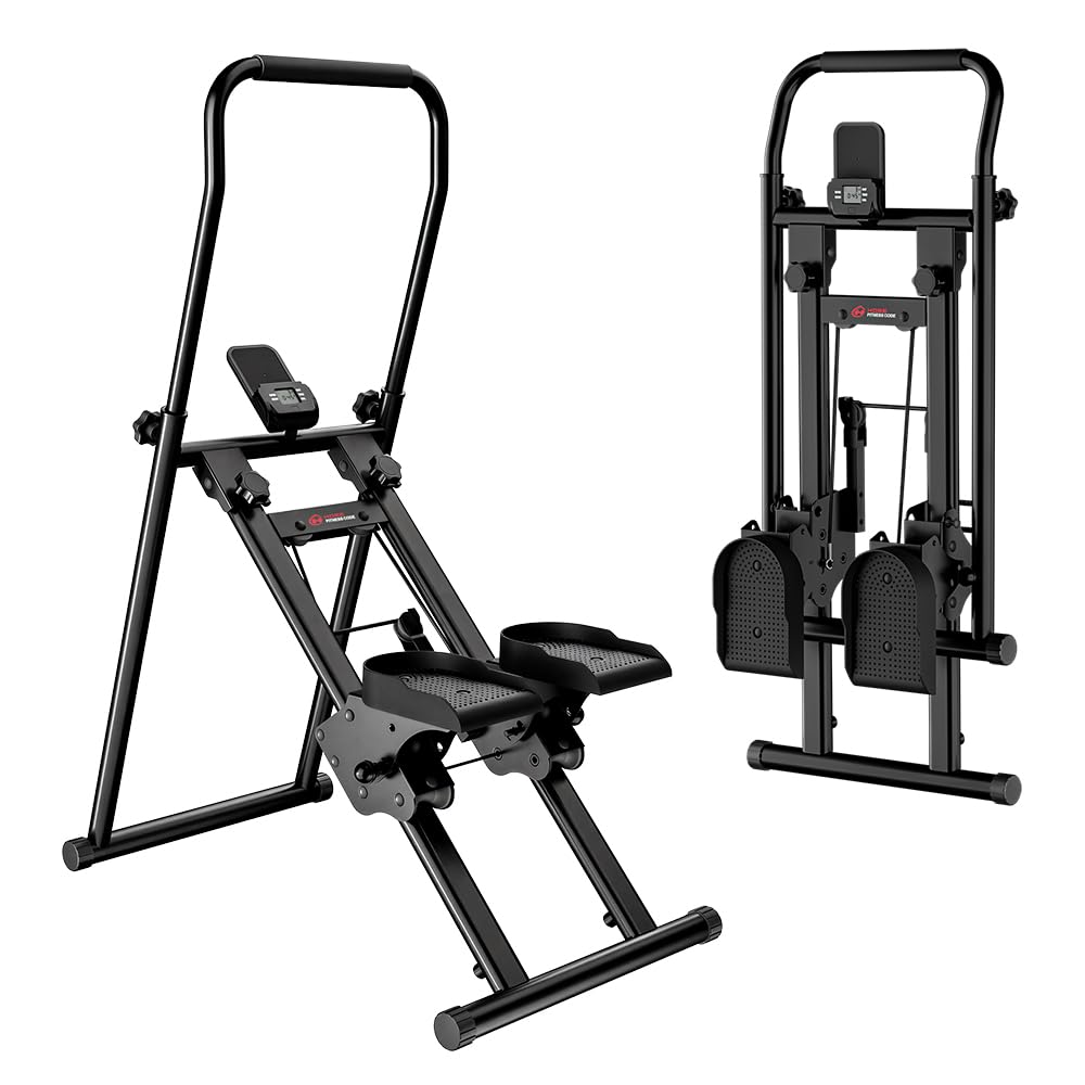 Scaletta macchina per palestra domestica, scalatore verticale pieghevole con regolazione in altezza a 3 livelli, portata 150 kg, display LCD, funzionamento silenzioso