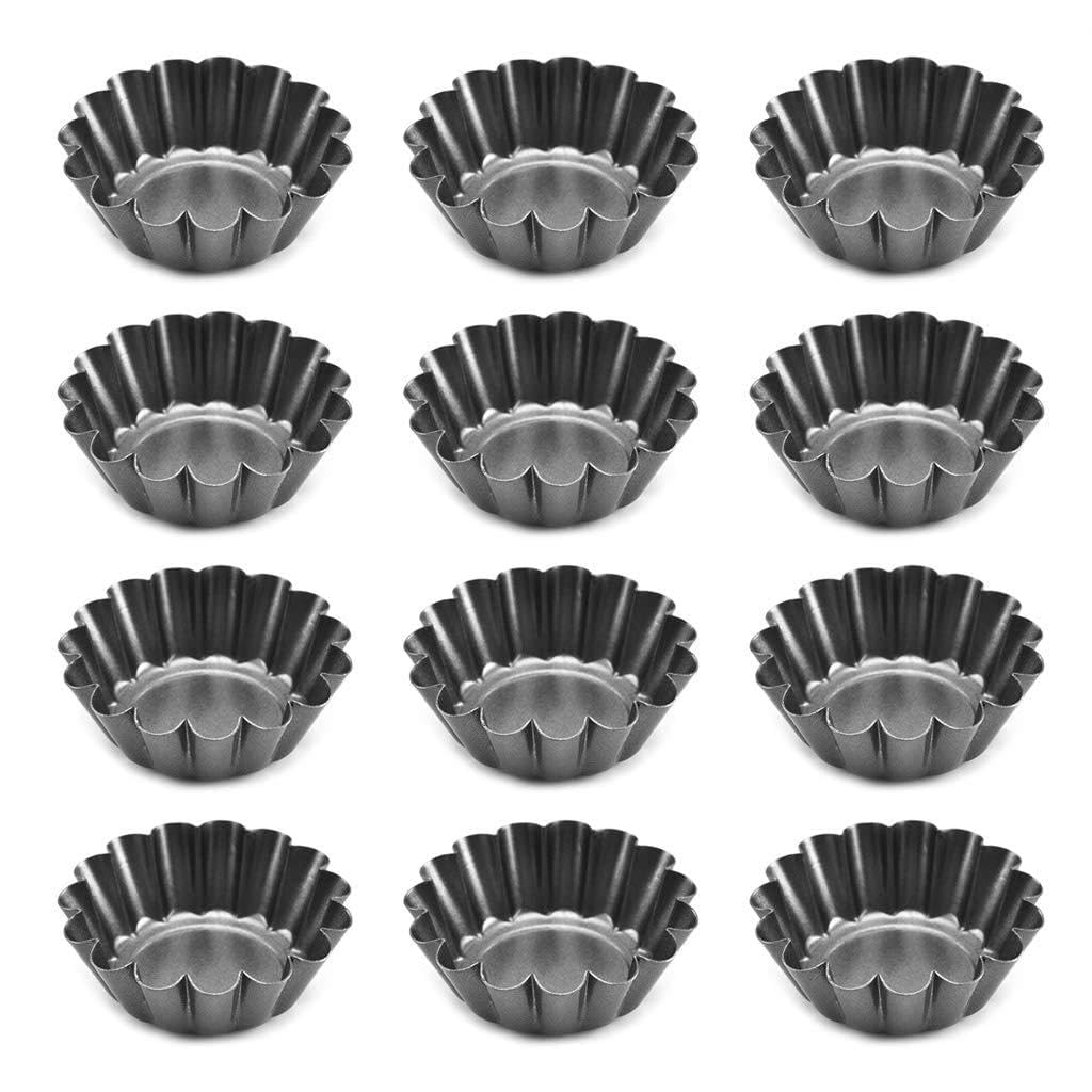 Moldes para tartas de huevos antiadherentes en pack de 12 piezas para desmoldado perfecto