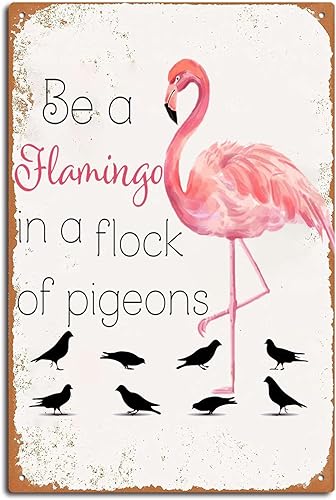 Miniatura 20 de xitangyouyu Decoración de flamenco, letrero de metal de 12.0 x 8.0 pulgadas, divertido letrero retro para mujeres, regalos de flamenco rosa,