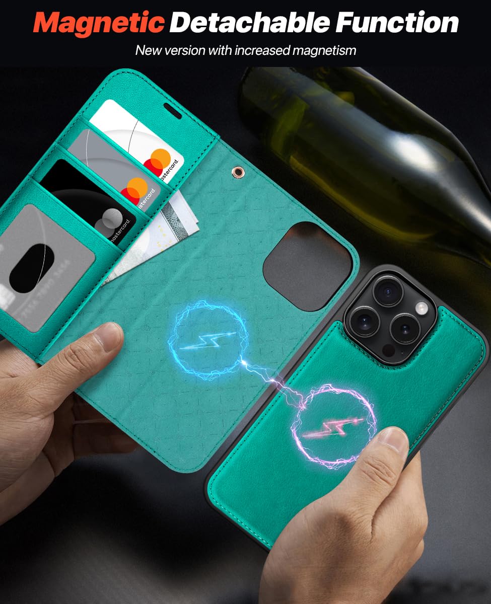 OCASE iPhone 15 Pro Max Hülle Leder Stoßfestes Case iPhone Handyhülle