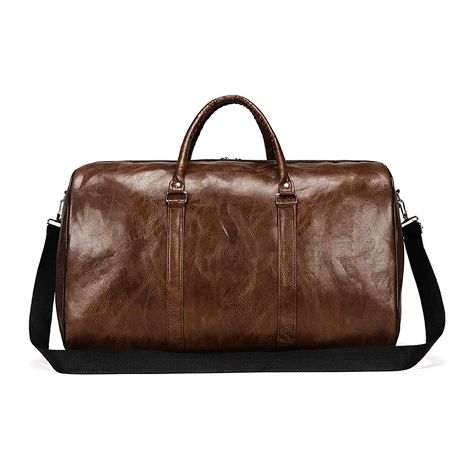 Borsa da viaggio in pelle, grande borsone, indipendente, borsa fitness, a mano, bagaglio, a tracolla, valigia lavoro for donna e uomo Per viaggiare o per il fitness(Brown)