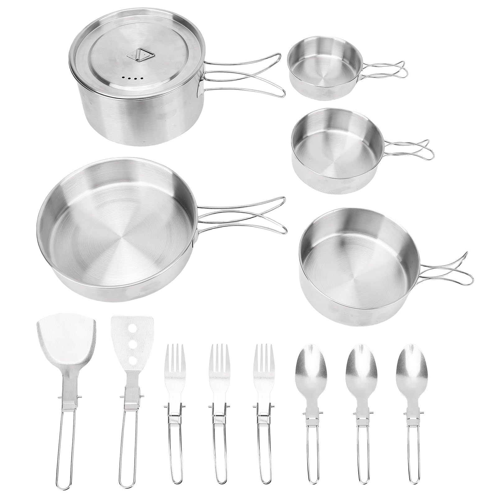 Changor Batterie de Cuisine de Camping, Casseroles Pliables en Acier