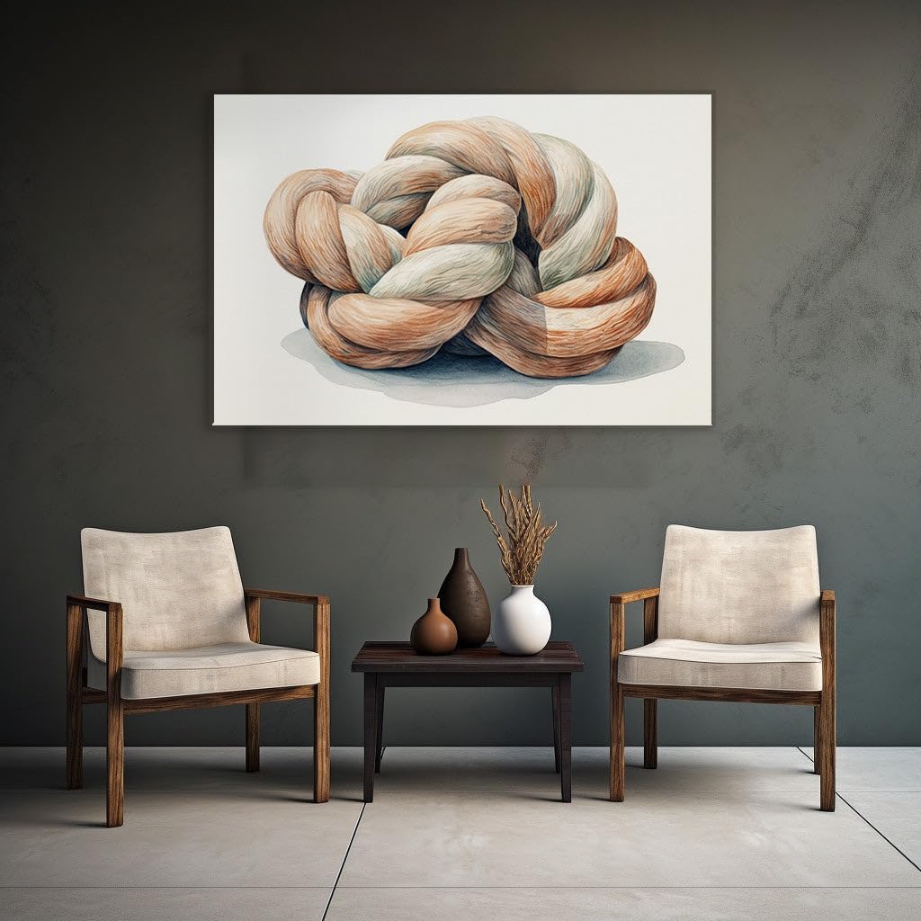 Canvas for Living room. Unraveling Elegance: The Intricate Warmth of a Complexly Braided Tapestry, 27 x 18 inch Canvas Wall Art - Contemporary Masterpieces - Nature Home Decor - 69x46 cm (27x18 inch)