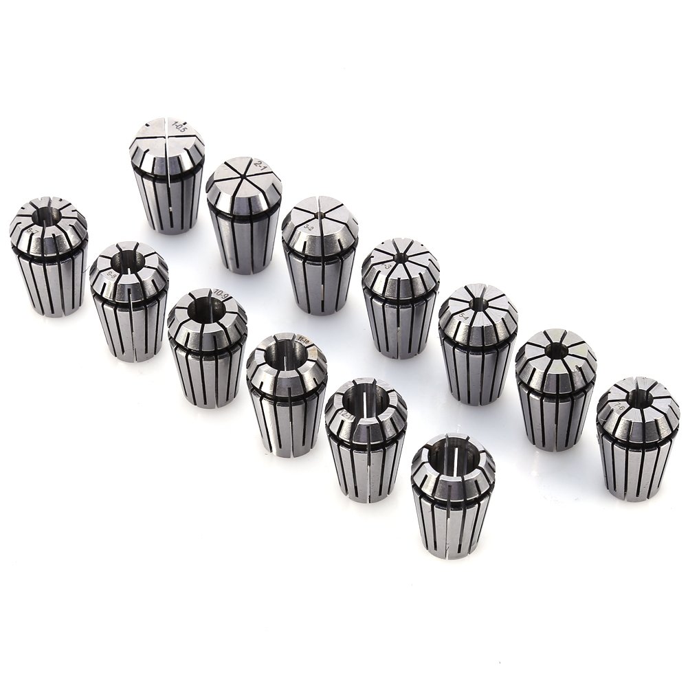 ER20 Spring Collet Set, 13pcs 1-13mm Diameter 0.008mm Runout Holder Chuck for CNC Engraving Machine & Milling Lathe Tool