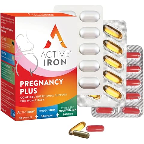 Active Iron Pregnancy Plus | 25mg Iron | Omega-3 | Multivitamin with Active Folic | 30 Day Supply Cover