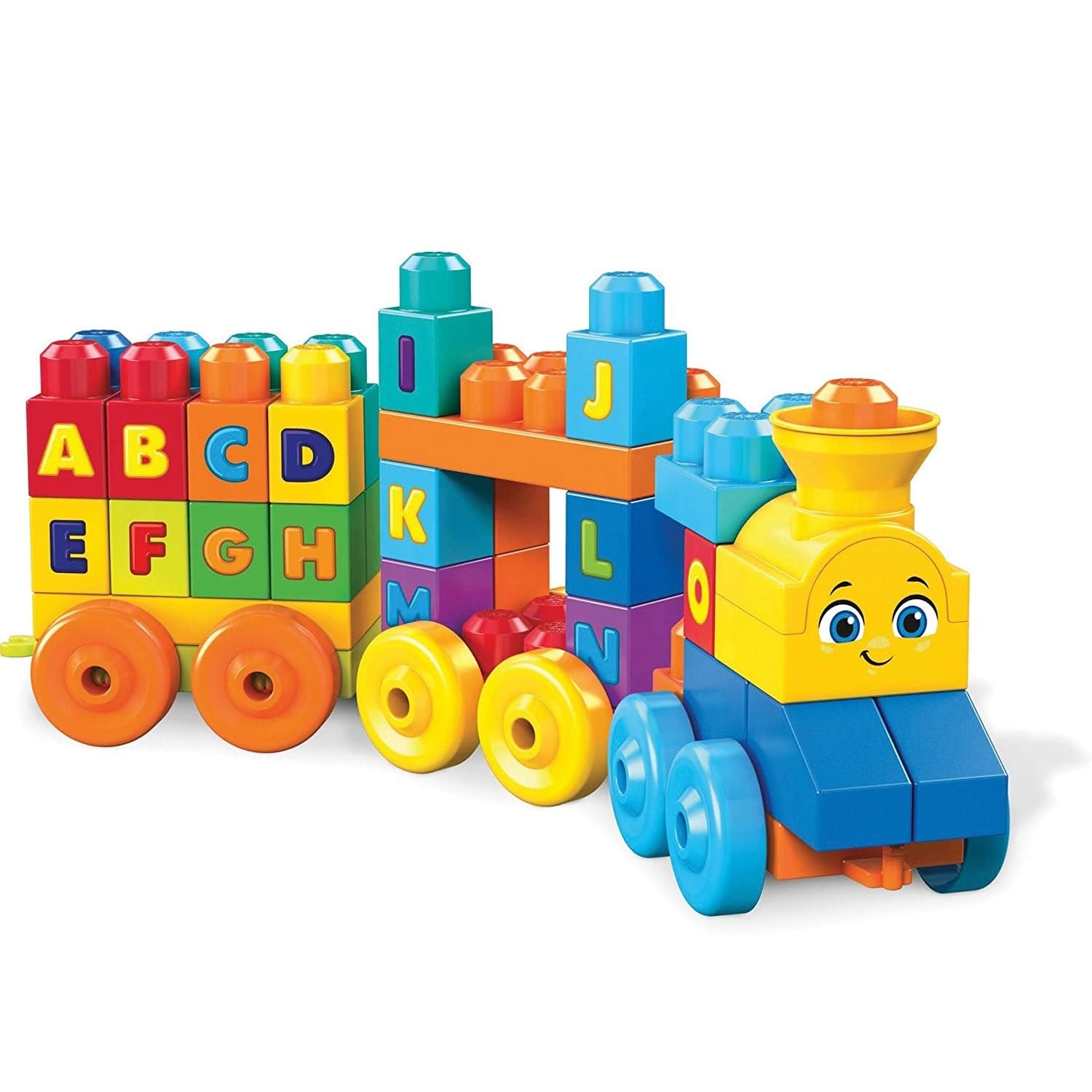 Mega Bloks Tren Musical ABC, Juguete de construcción para bebé +1 año (Mattel FWK22)
