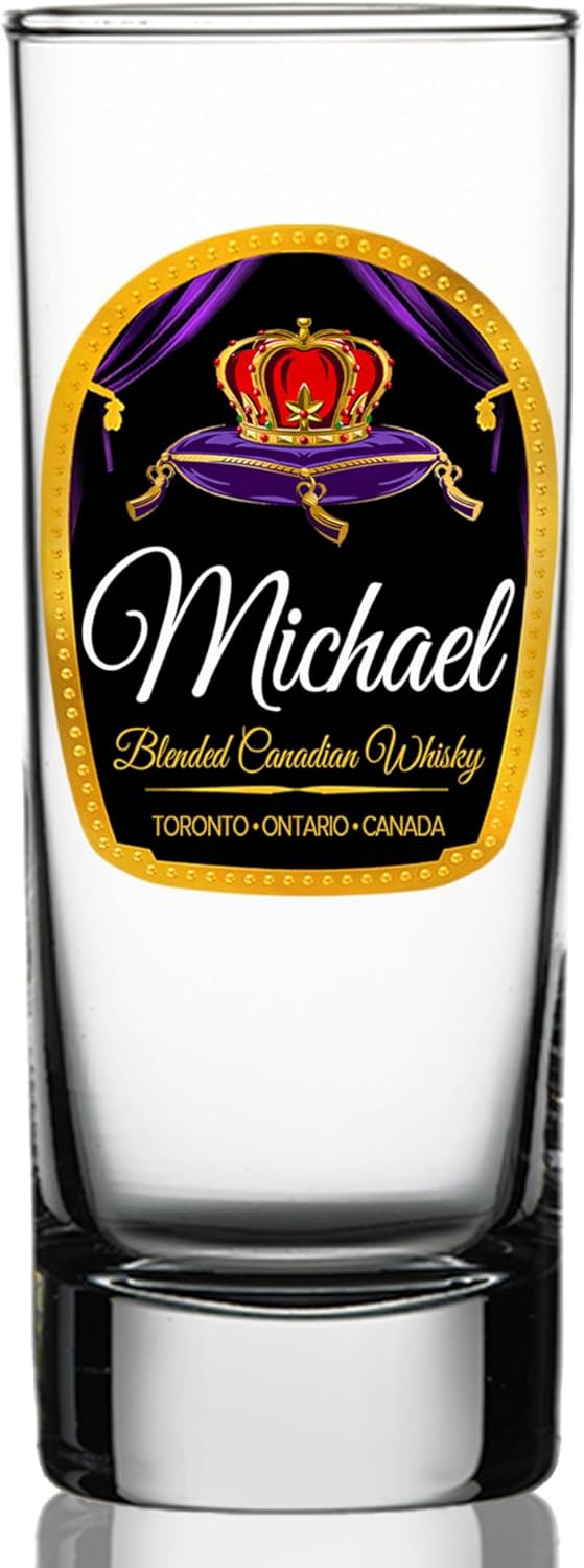 Personalized Royal Whiskey Glasses Set of 2, Custom Crown Whiskey Tumbler, Gift for Dad, Canadian Whisky Glass, Birthday Gift, Father’s Day Gift, Whiskey Glass Set (Highball)