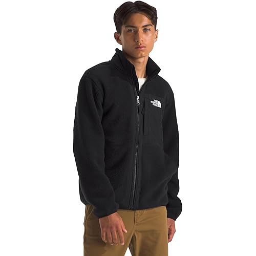 THE NORTH FACE Boy's Yumiori Full Zip Jacket Lightweight Fleece Coat, Embroidered Logo & Secure Zip Chest