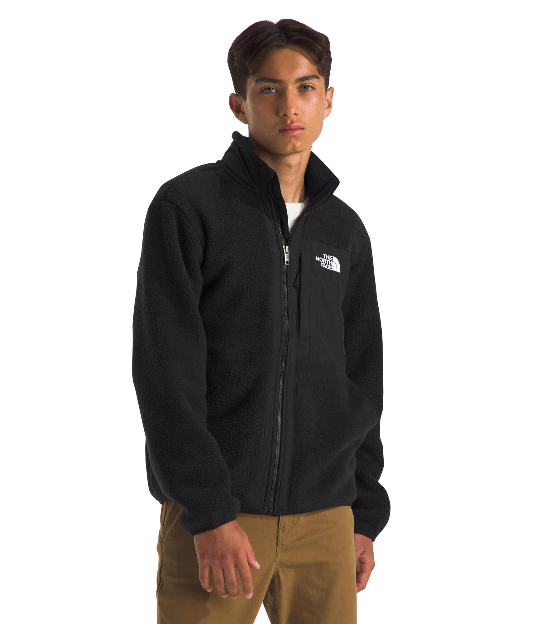 The North Face boys Yumiori Full Zip Jacket - Lightweight Fleece Coat, Open Hand Pockets, 2 Embroidered Logos