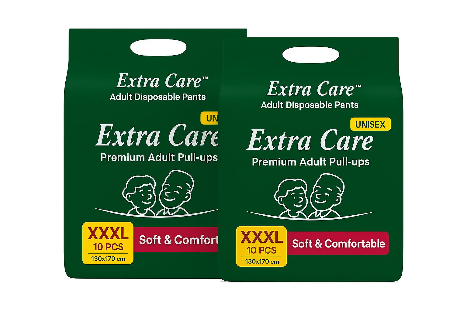 Extra Care Premium Adult Pull-Ups Diapers Pants – XXXL (10 Pcs, Unisex) | Disposable Adult Diapers for Men & Women | Incontinence Pants for Elderly Care – Soft, Comfortable & Leak-Proof XXXL Size (130x170 cm)- Pack of 2-image-17