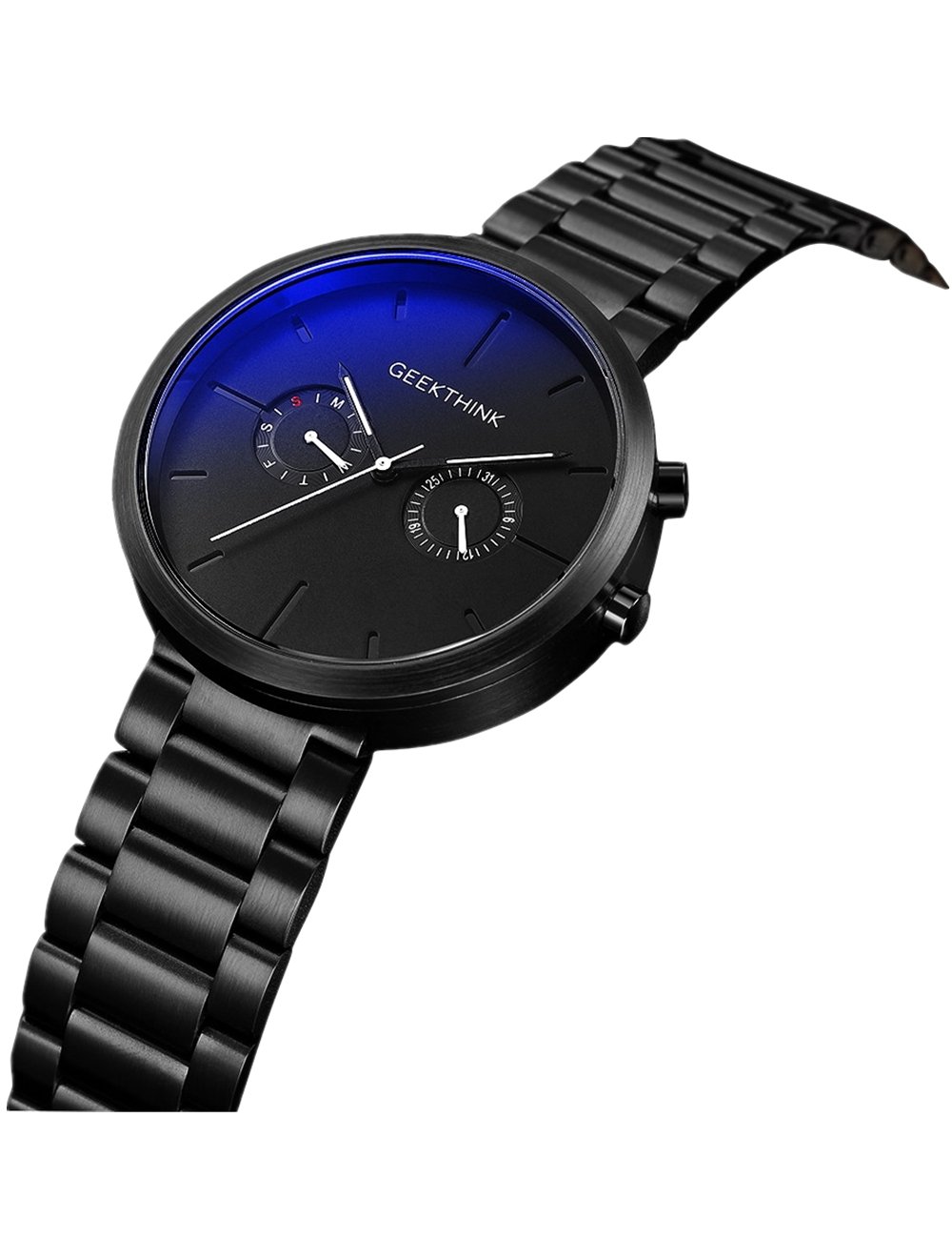 Uomo Orologio Da Polso Data Luxus Orologio Da Uomo IN Acciaio Inox - Foto 10