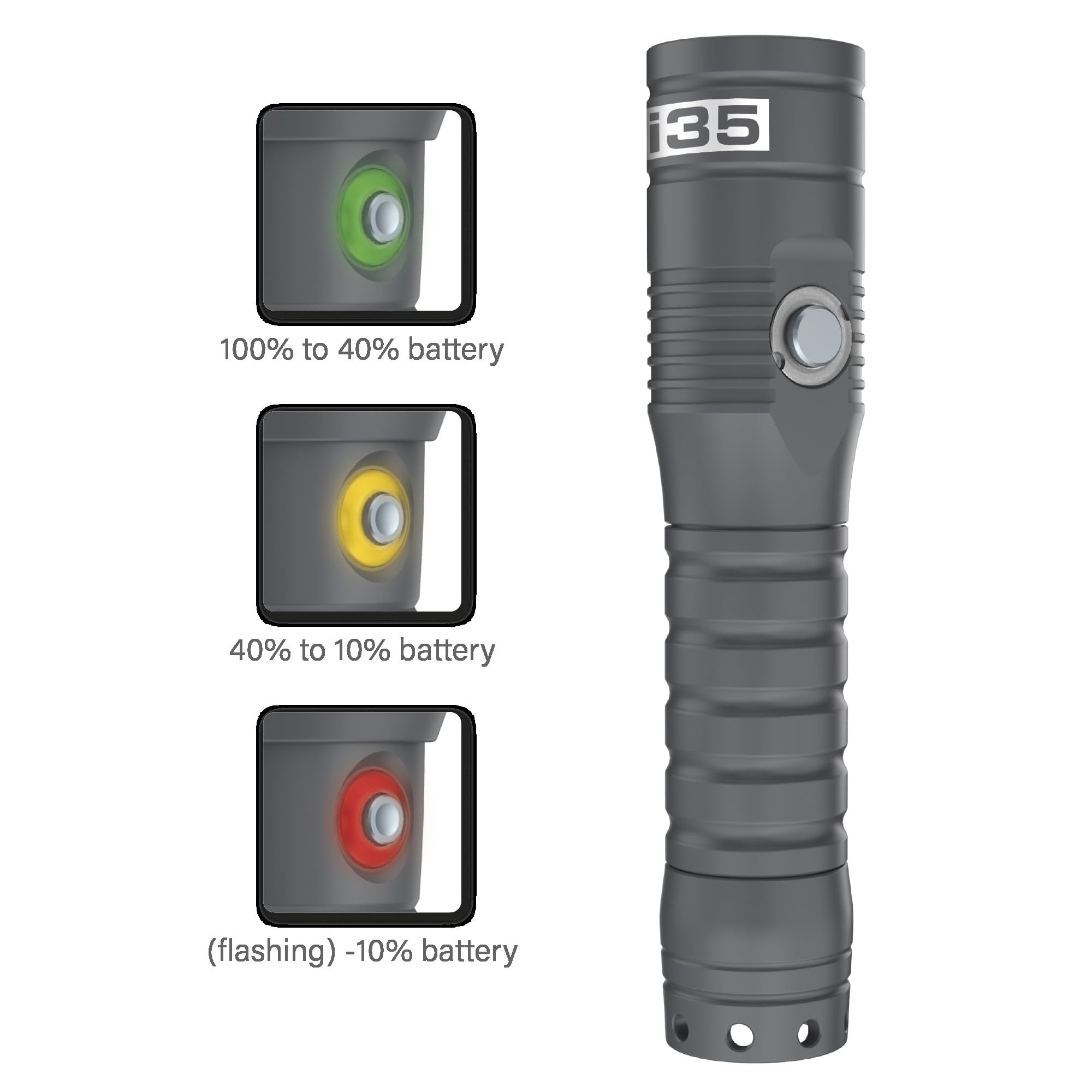 SEAC i35 Torche sous-Marine 1500 lumens | Torche de plongée Rechargeable USB-C | 100 m de Profondeur | Batterie Li-ION 5000 mAh Incluse | Faisceau Lumineux 12 ° | Longueur 151 mm x 33 mm Diamètre