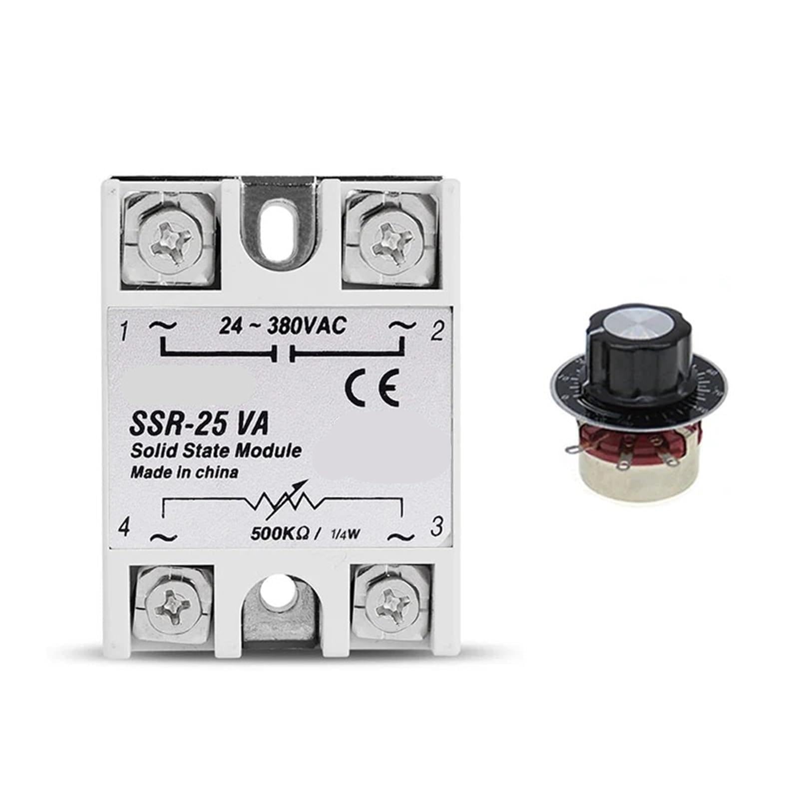 Relé de estado sólido SSR regulador de voltaje CA 24-380 V con potenciómetro 6