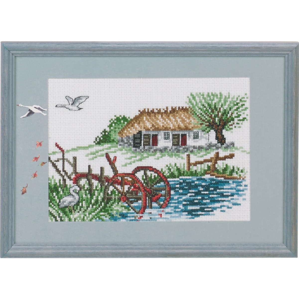 Kit de broderie au point de croix Permin charrue pour une décoration de campagne rustique