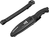 Vista 4 de Cressi Borg, cuchillo de hoja larga para buceo y pesca submarina - Punta puntiaguda y roma