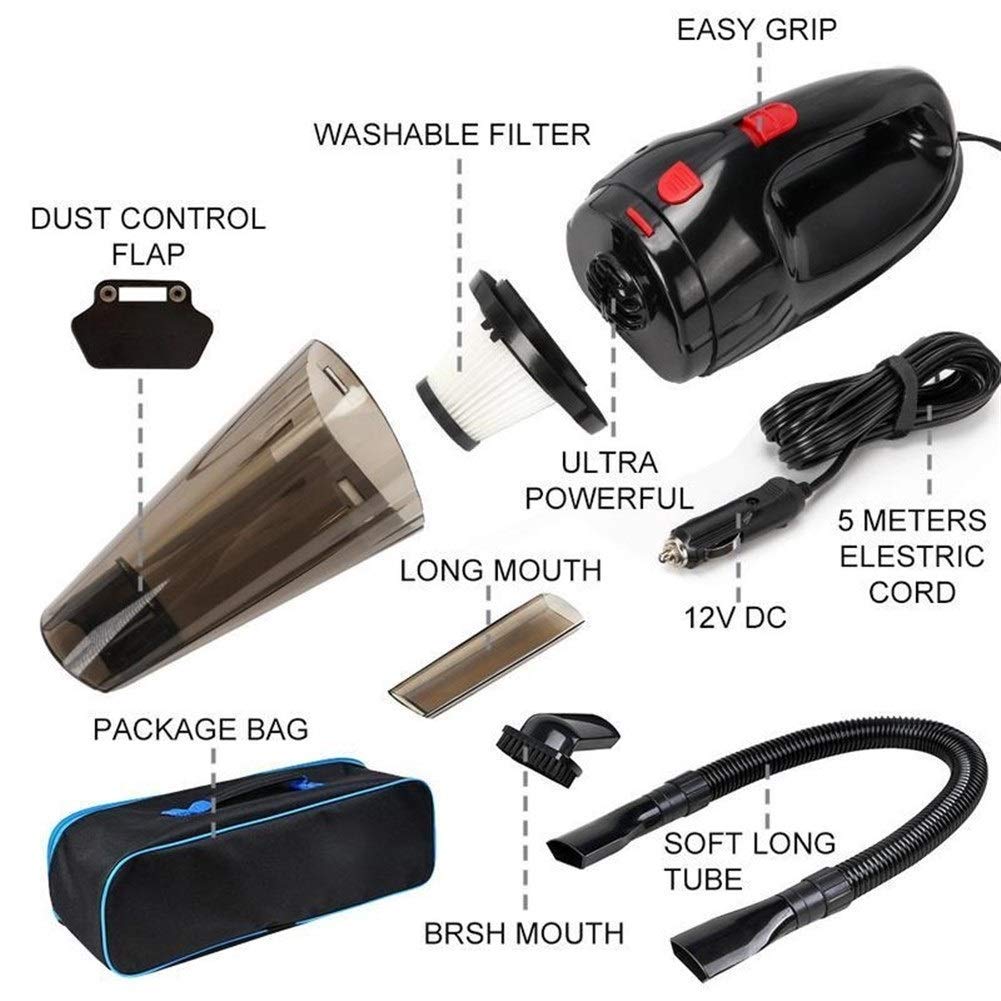 Aspiradoras inalámbricas Strong r Aspiradora para automóvil Aspiradora para vehículo con Bolso Aspiradora portátil para automóvil húmedo/seco Aspiradora portátil para automóvil de 12V