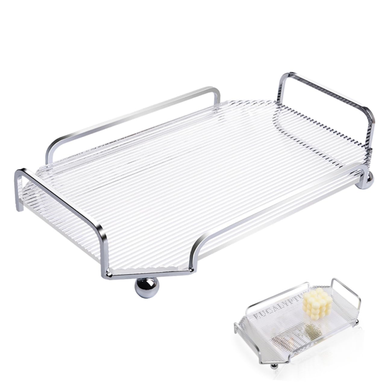 Plateau à dessert en acrylique et métal | Élégance durable pour vos tables