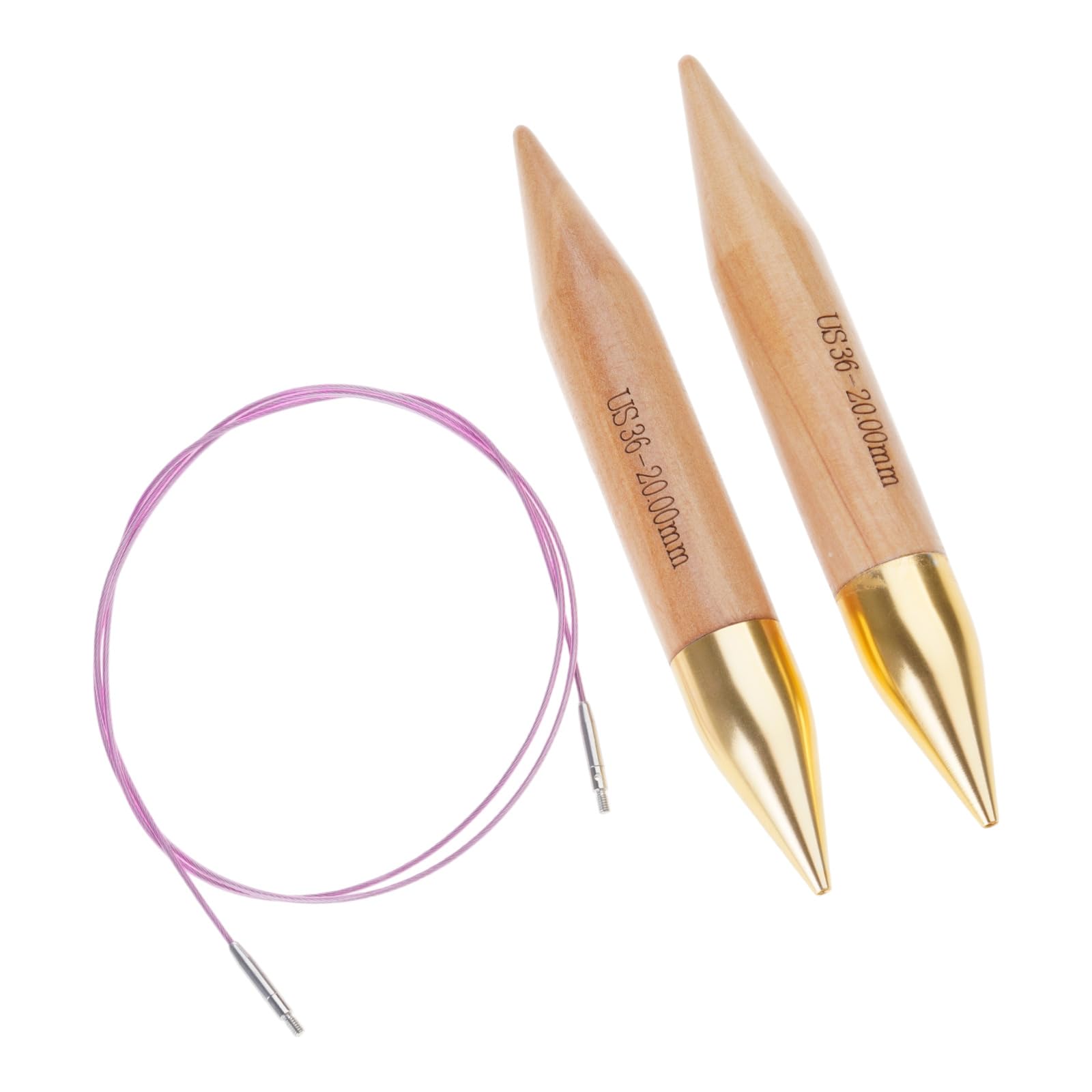 Tsophreniq 1Pair of Interchangeable Circular Knitting Needle Set for Sweater Sock Circular Wood Set Detachable