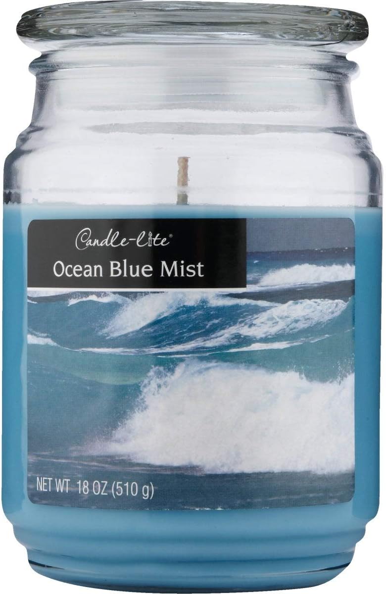 Fortune Products Candle-Lite Ocean Blue Mist Jar Candle [Set of 4]