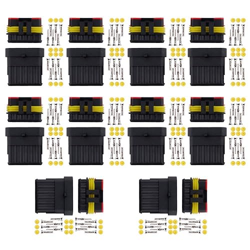 Conectores de cable eléctrico con terminales HID de 1/2/3/4/5/6 vías/pines Muyi, impermeables