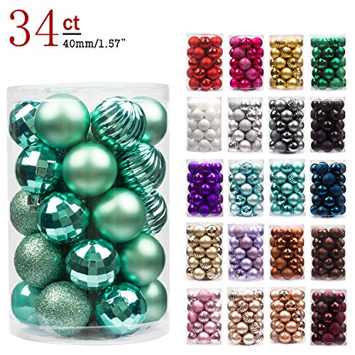 BusyBee Verde Menta Bolas de Navidad de 4cm 34 Piezas para la decoración del árbol de Navidad Adornos de árbol de Navidad