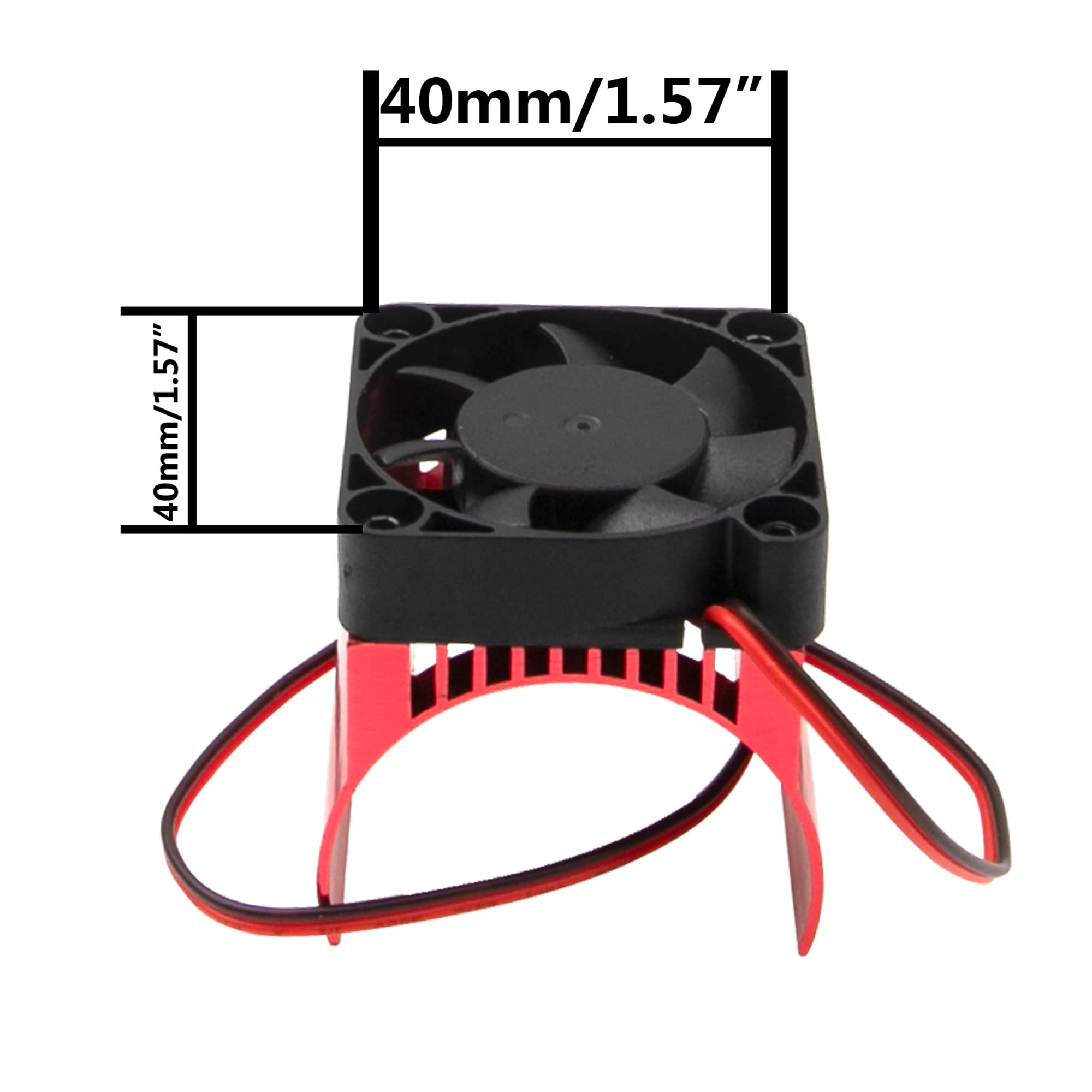 ShareGoo 42mm RC Motor Heatsink With Dual Cooling Fans For 1/8 Scale Cars (Fits 4268/4274 Motors) - Blue