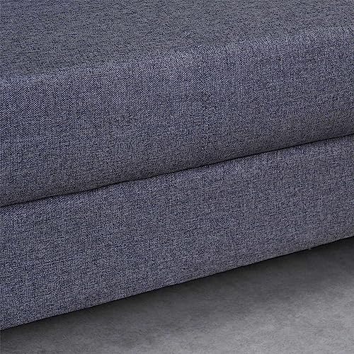Image of Home Centre | Helios California Fabric 2-Seater Sofa | Sofa for Living Room | Solid Wood | Grey | 1 Year Warranty