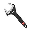 Amazon Basics Plumbing Adjustable Wrench with Soft Grip, Wide Mouth, 6.34 x 2.83 x 0.59 inches (LxWxH)