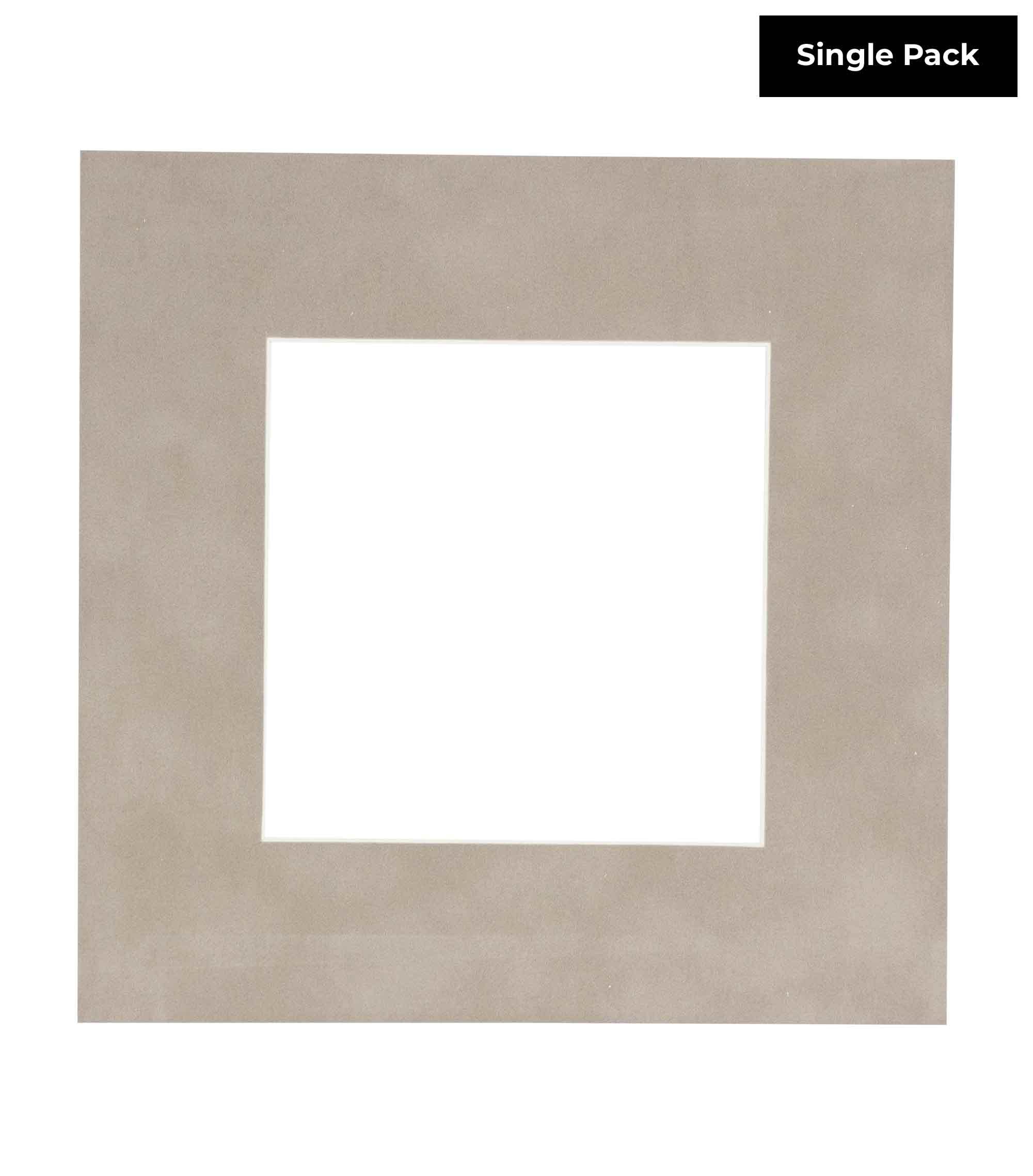 CountryArtHouse Light Grey Suede Acid Free 13x13 Square Picture Frame Mat with White Core Bevel Cut for 9x9 Pictures - Fits 13x13 Frame - Pack of 1 Matboard