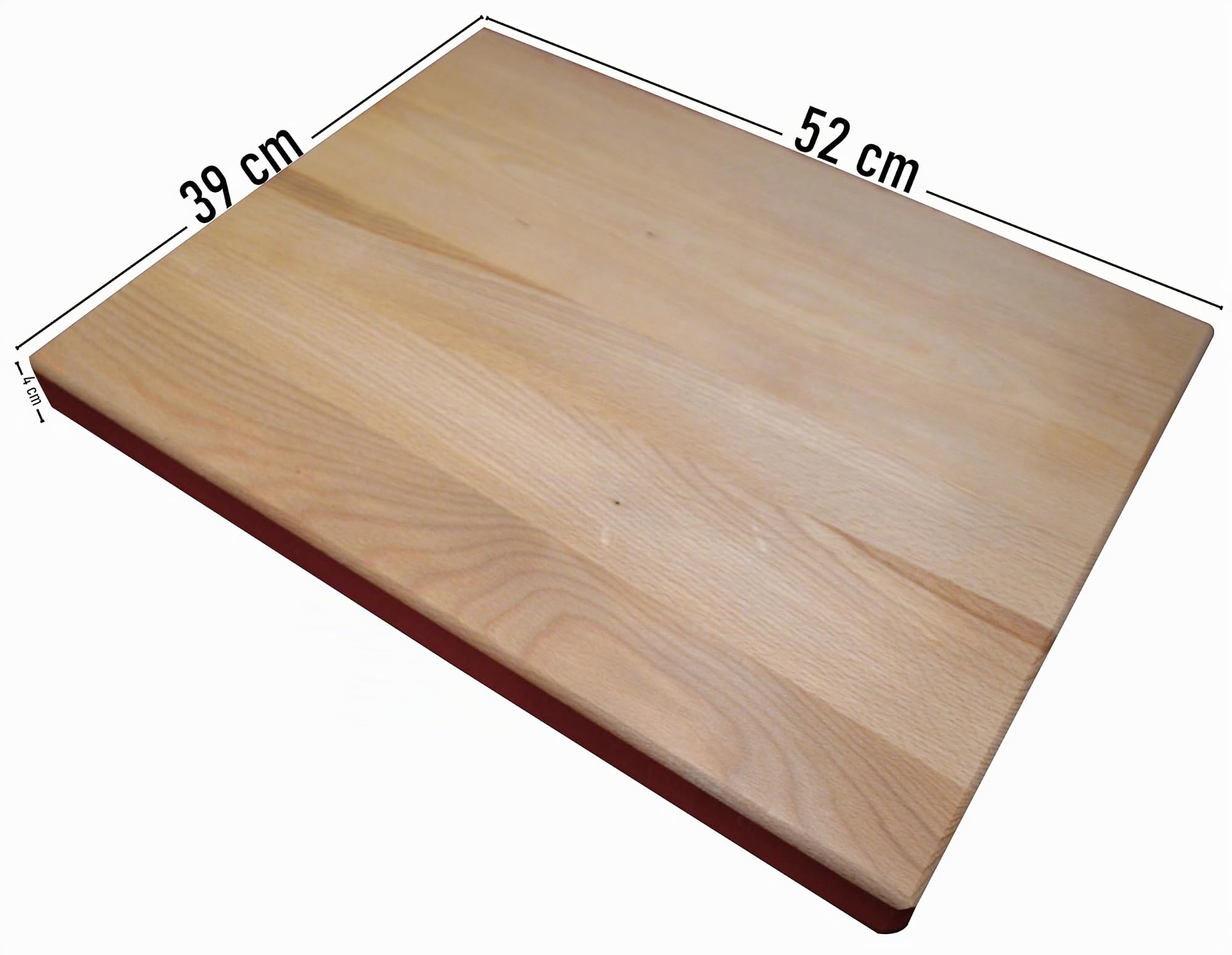 Wooden World - Tagliere in legno di faggio, legno molto massiccio, 39 x 52 x 4 cm
