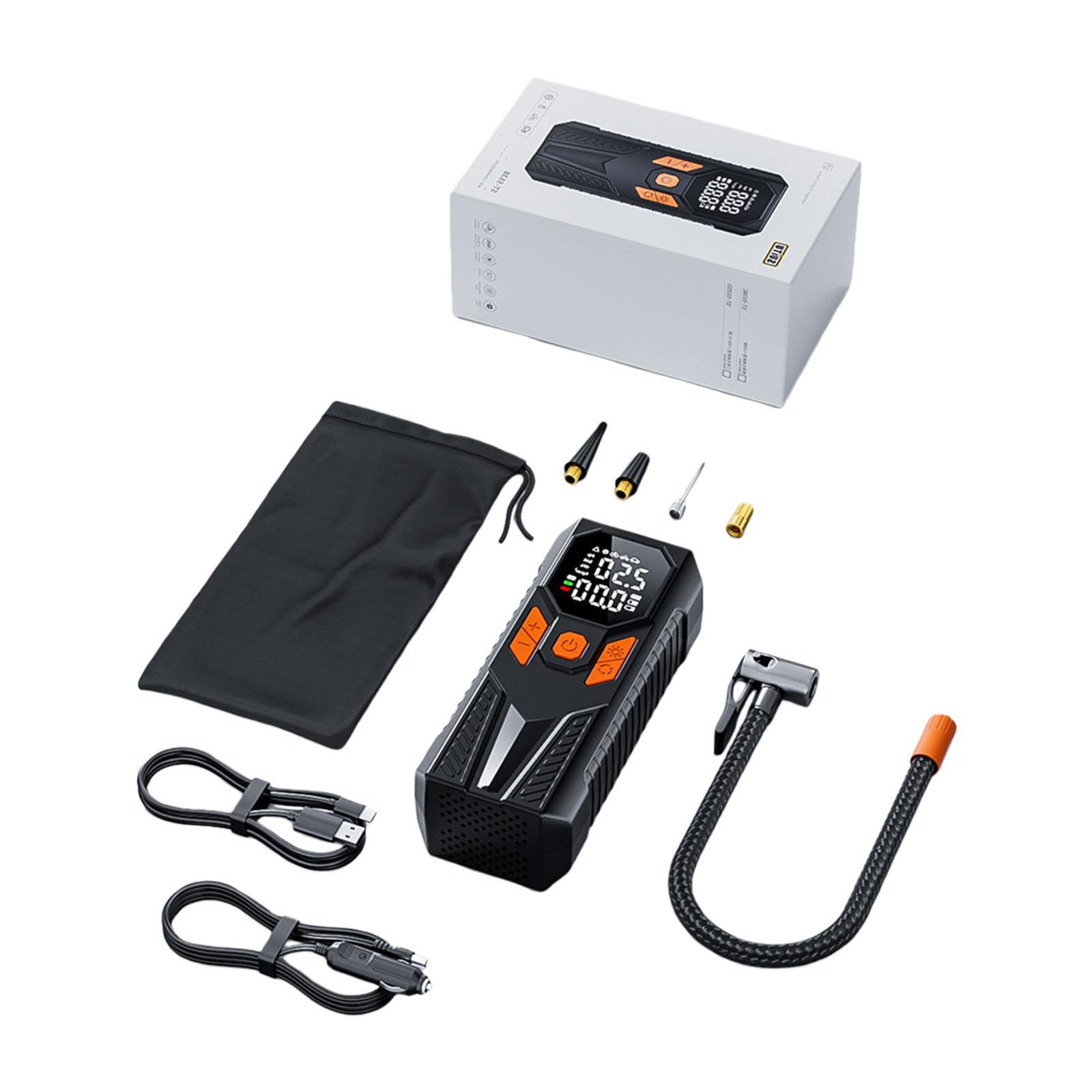 Digital Car Air Compressor with LCD Screen Fast Inflation Portable Tire Compressor for Vehicles Balls Bikes Construct Car Tire Inflator with Digital Screen