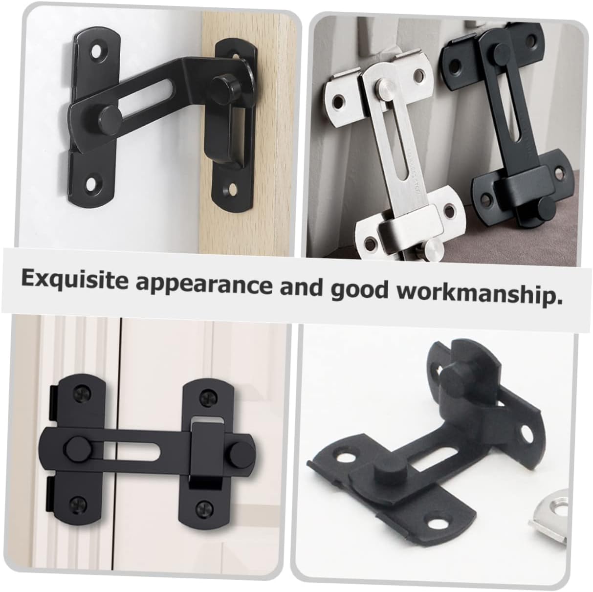 gate Latch,gate Lock, 2pcs Door Latch Barn Door Lock Door Clasp Gate Latches Sliding Door Lock Door Lock Latch Lock for Door Garage Door Lock Safety Locks for Doors Pocket Inner Door Stainless Steel