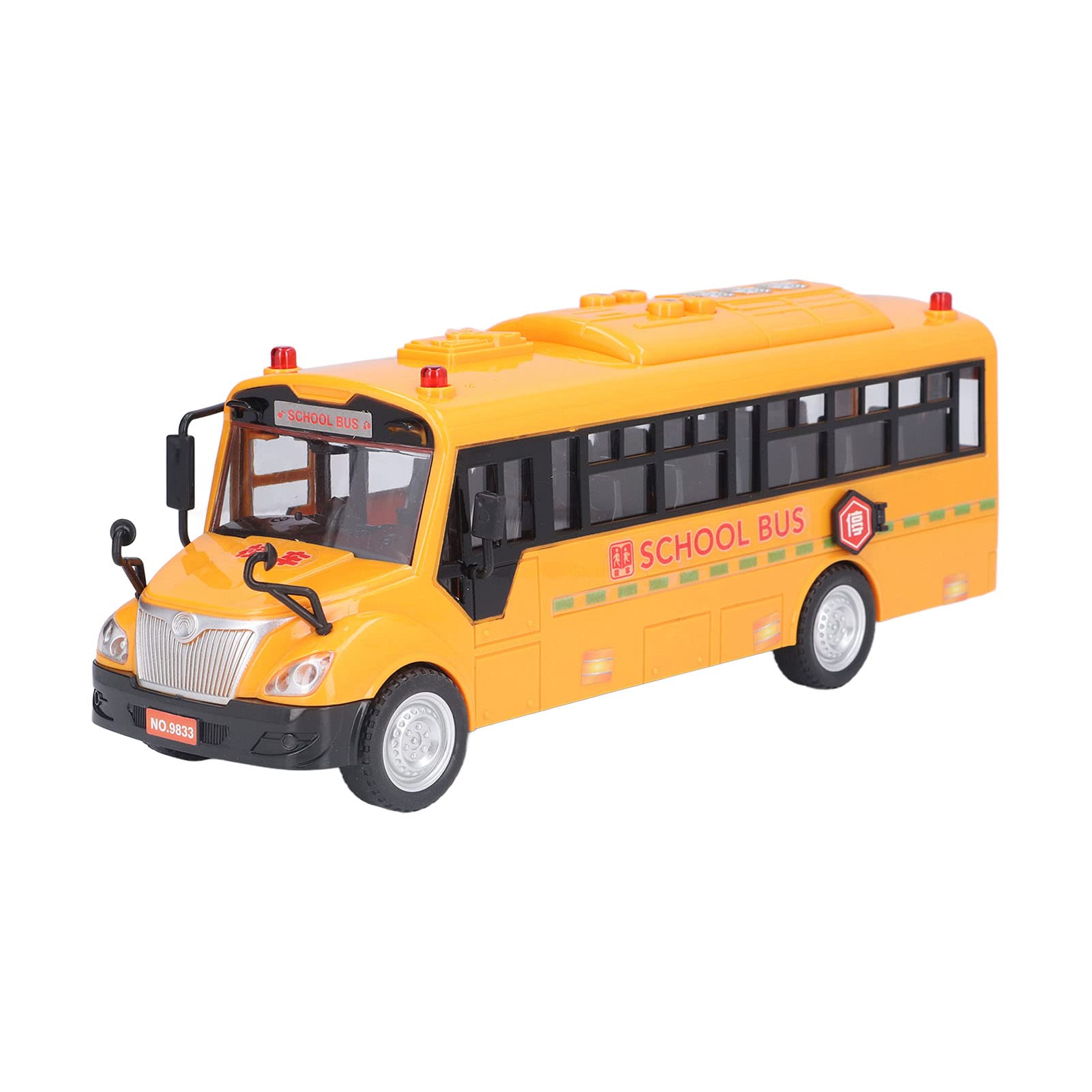 aqxreight Żółty Autobus Szkolny Zabawka Plastikowa Gra na Pojazd z Otwierającymi Drzwi Lampki Dźwięki Autobus to świetny Model Autobusu Szkolnego Toyyellow School Bus Model Toyyellow School Bus
