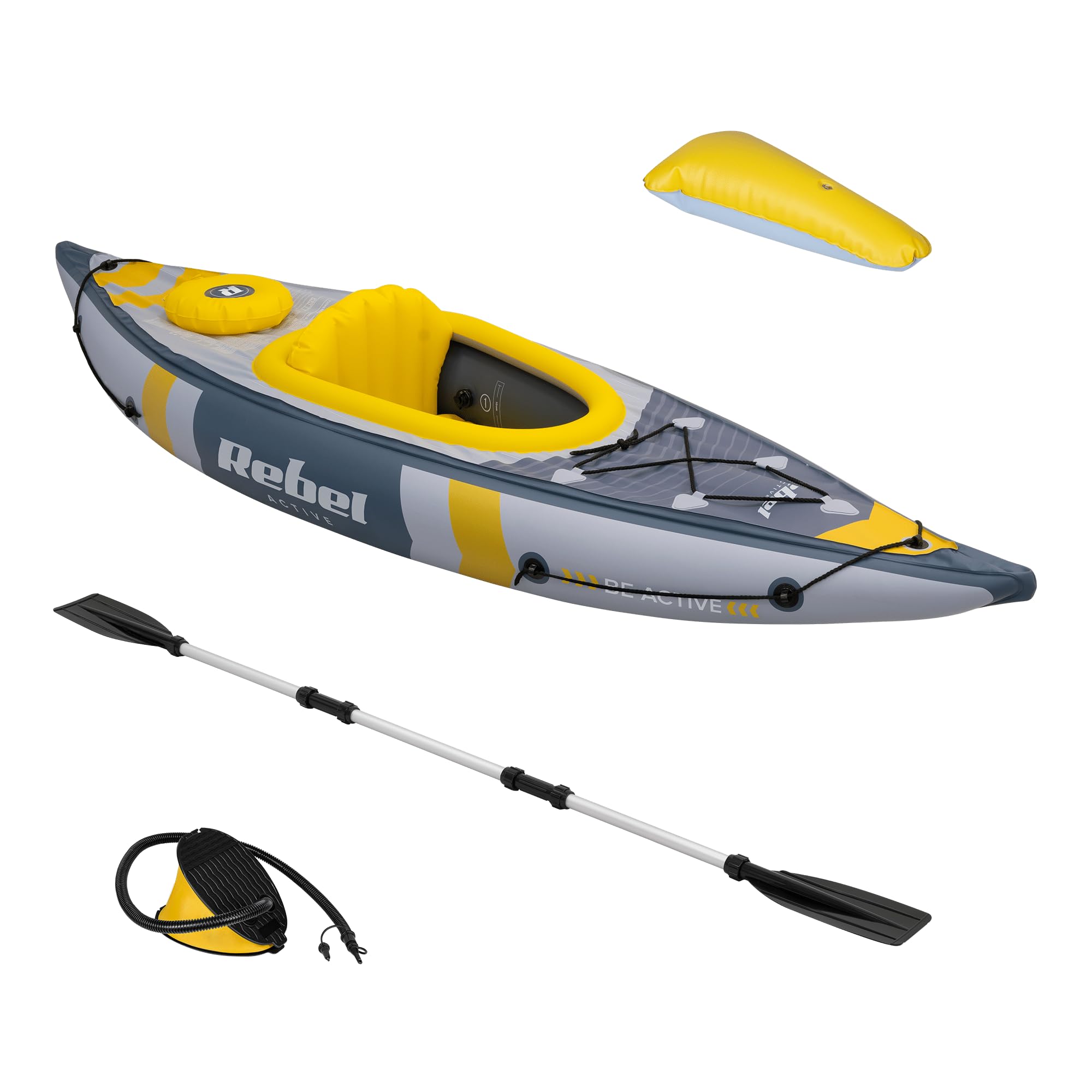 Rebel Electro Kayak Inflable 282x90 Paddle Bomba Asiento RBA-4515