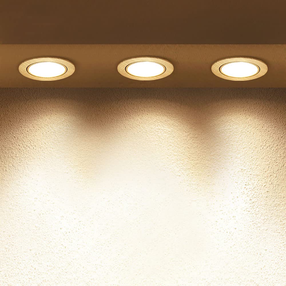 Iluminación Empotrada LED Luces de Techo Aluminio Vetas de Madera Focos LED Empotrables Iluminación de Techo Empotrada de Reemplazo Embellecedor Deflector de Metal,